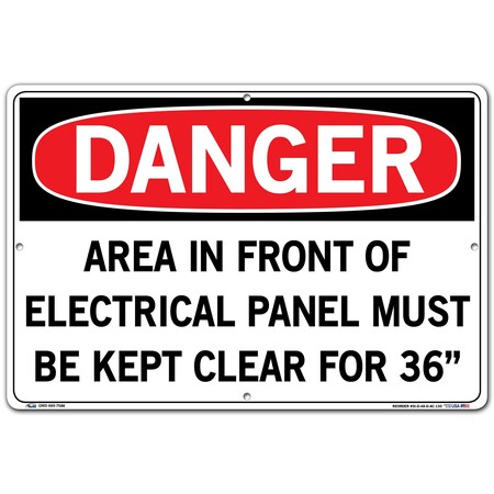 Vestil Sign, Danger, 18.5x12.5", Alum Comp, .130, SI-D-48-D-AC-130 SI-D-48-D-AC-130